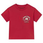 Younger Boys Red Cap T-Shirt, 3, hi-res
