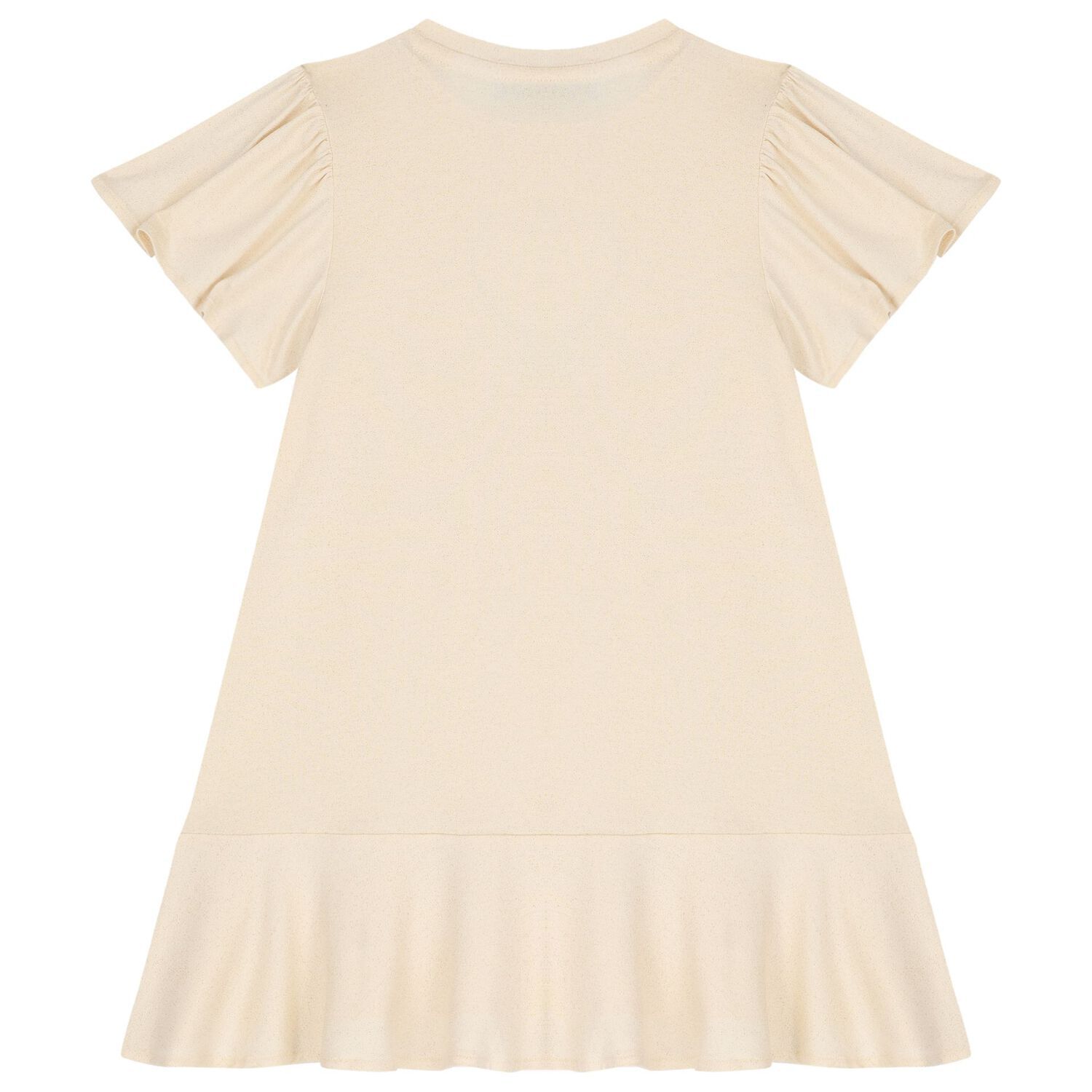 تيشيرت للبنات باللون الذهبي بشعار وقلب, 1, hi-res