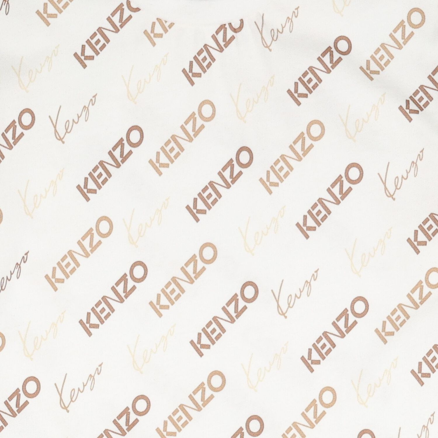 Girls Ivory & Beige Logo Dress, 1, hi-res