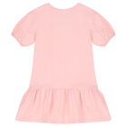 Girls Pink Teddy Bear Logo Dress, 5, hi-res