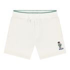 Baby Boys Ivory Jersey Polo Bear Shorts, 1, hi-res