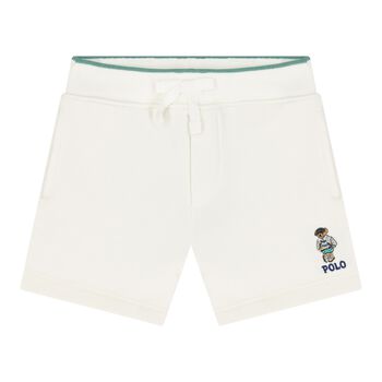 Baby Boys Ivory Jersey Polo Bear Shorts