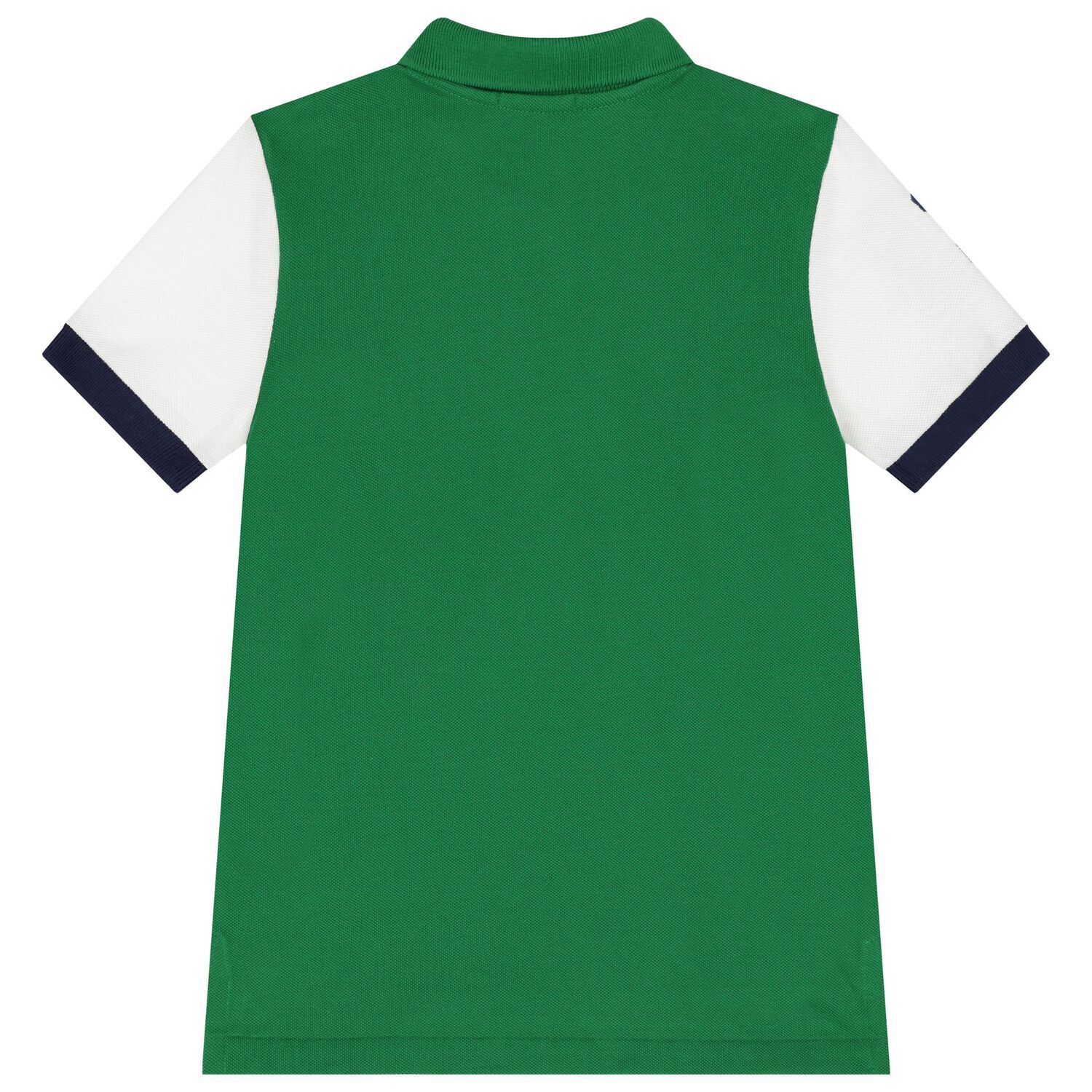 Boys Navy Blue & Green Logo Polo Shirt, 1, hi-res