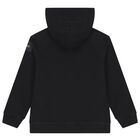 Black Logo Hooded Zip Up Top, 1, hi-res