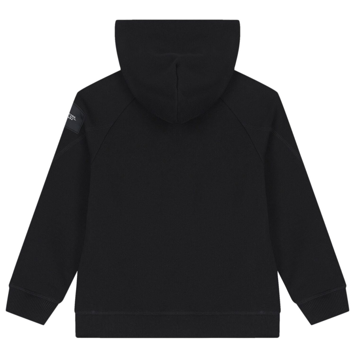 Black Logo Hooded Zip Up Top, 1, hi-res