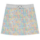 Girls Grey Logo Teddy Skirt, 1, hi-res