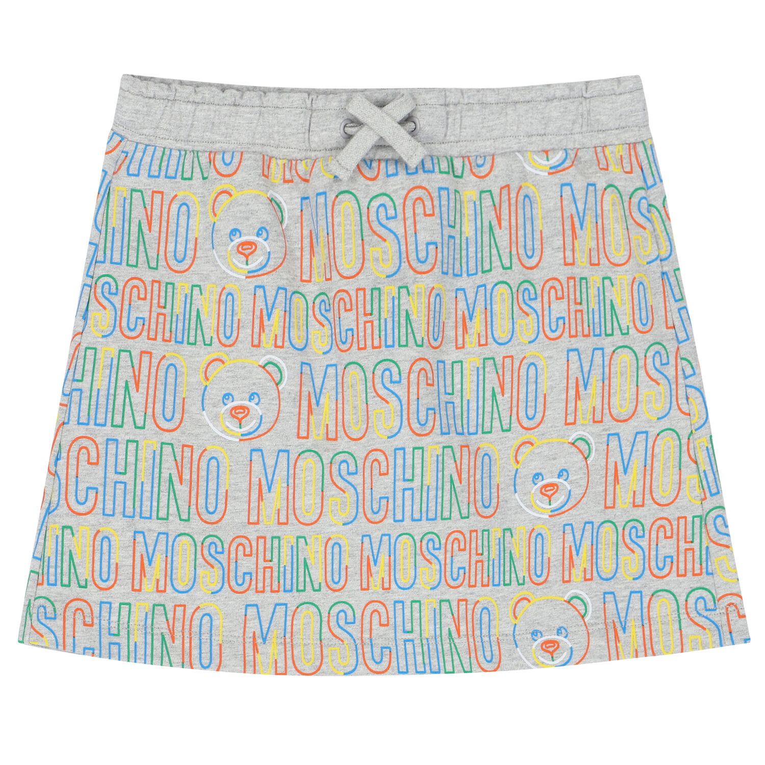 Girls Grey Logo Teddy Skirt, 1, hi-res