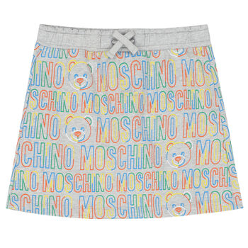 Girls Grey Logo Teddy Skirt