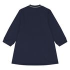 Younger Girls Navy Blue Logo Sweatshirt Dress, 1, hi-res