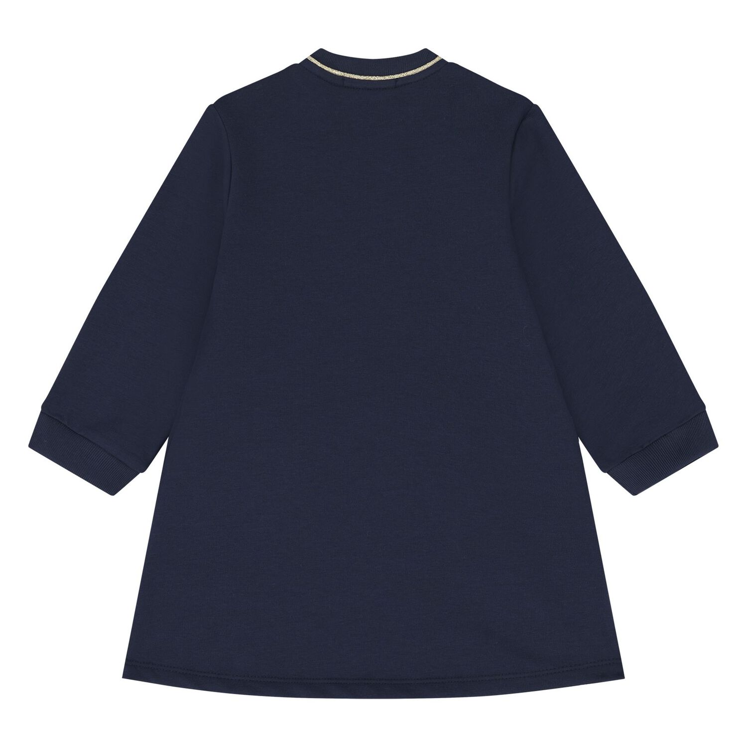 Younger Girls Navy Blue Logo Sweatshirt Dress, 1, hi-res