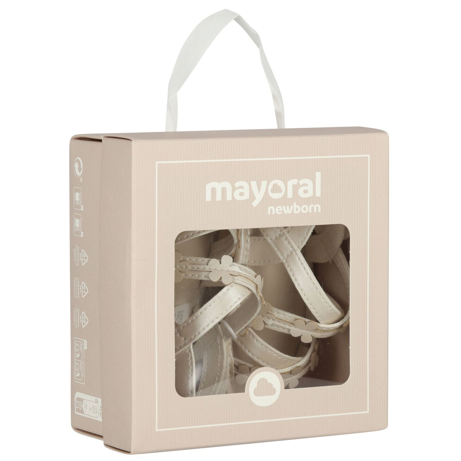 Baby Girls Ivory Flower Sandals, 2, hi-res