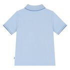 Younger Boys Blue Logo Polo Shirt, 5, hi-res