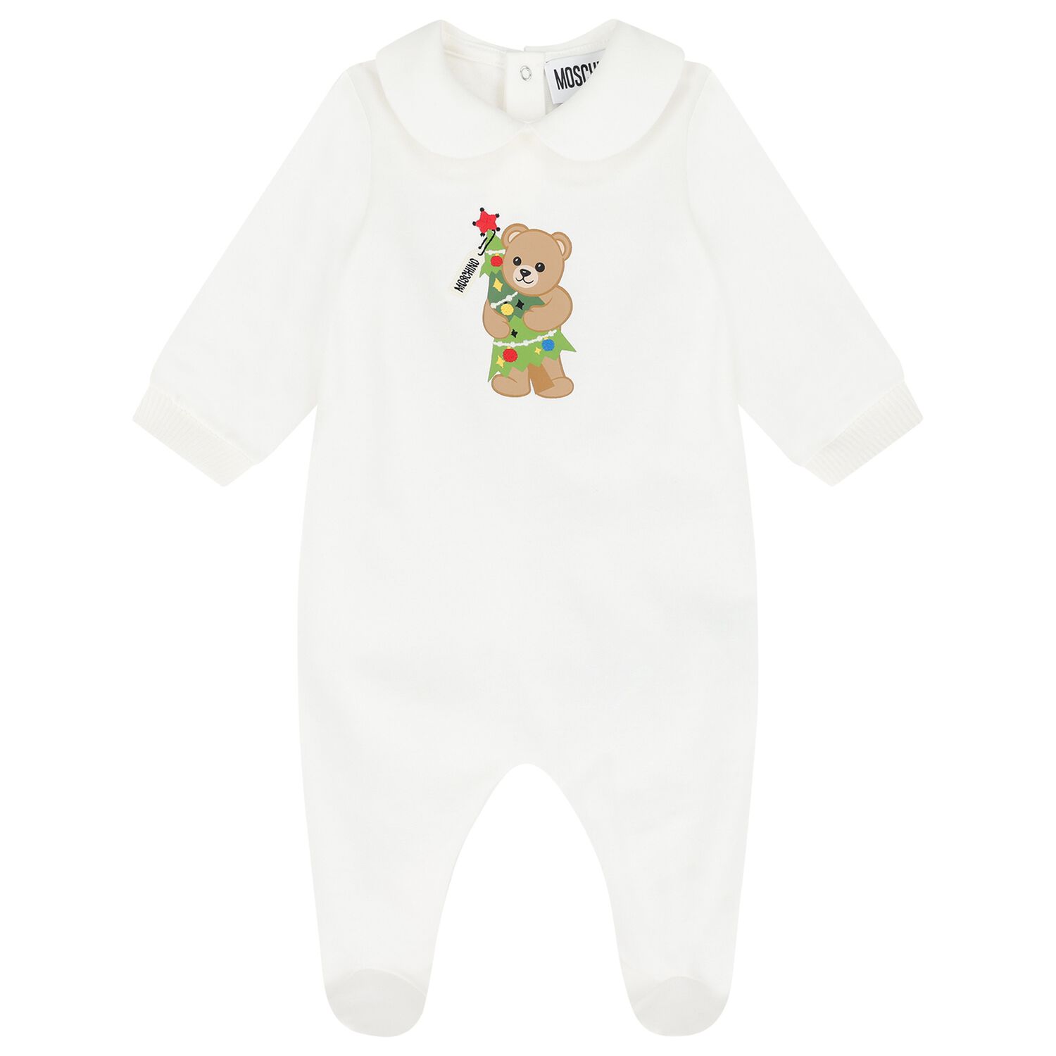 Ivory Christmas Teddy Bear Babygrow, 1, hi-res