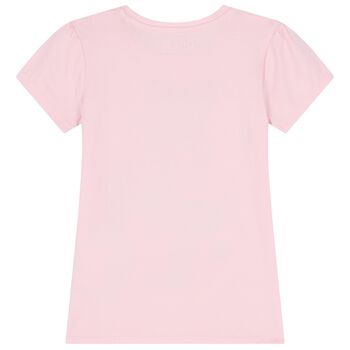 تيشيرت بنات بالشعار باللون الوردى