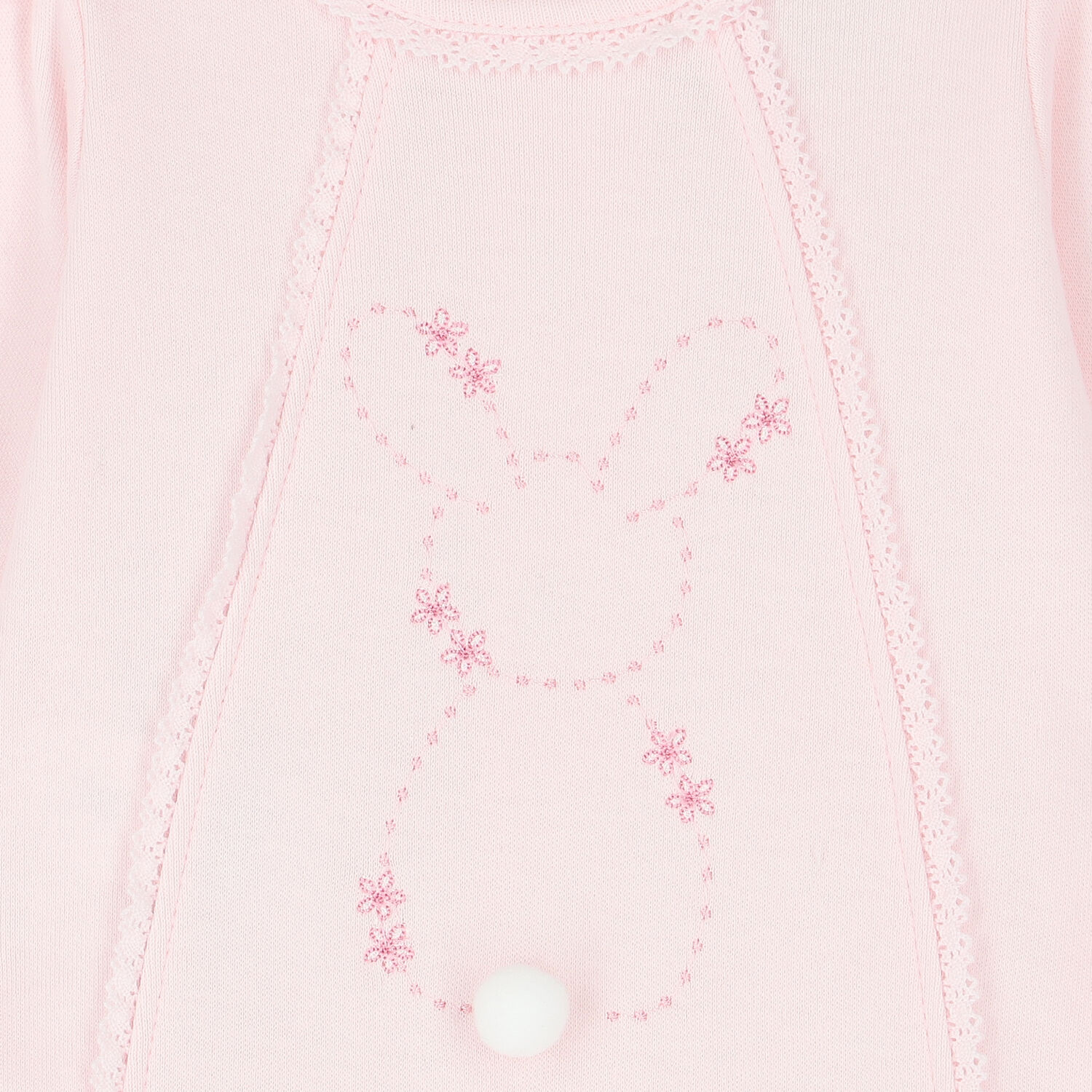 Baby Girls Pink Embroidered Babygrow, 1, hi-res image number null