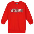 فستان سويت شيرت بالشعار باللون الاحمر, 3, hi-res