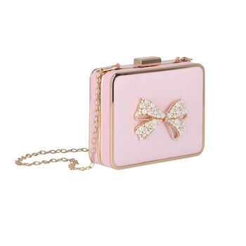 Girls Pink & Gold Embellished Satin Bag