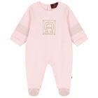 Baby Girls Pink Logo Babygrow, 3, hi-res