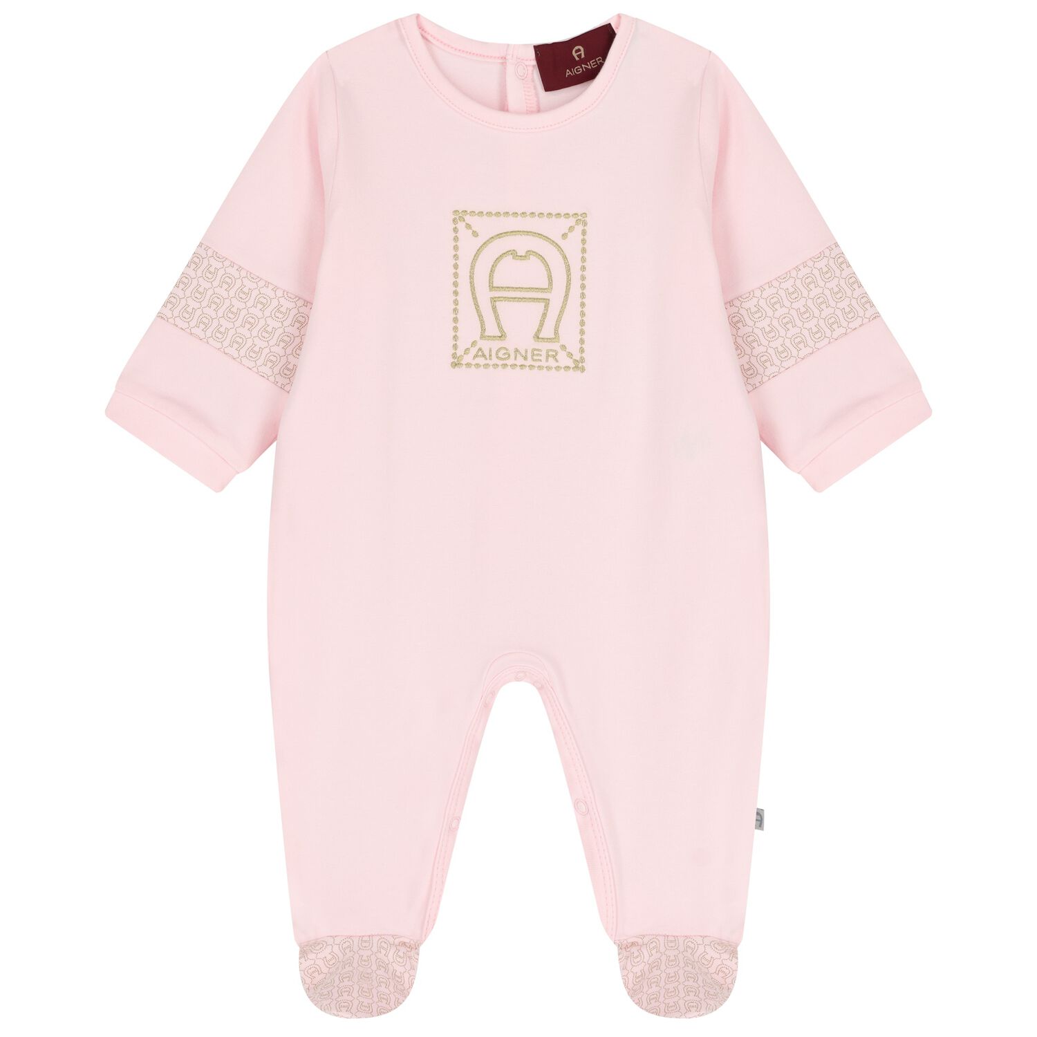 Baby Girls Pink Logo Babygrow, 3, hi-res