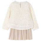 Girls Ivory & Beige Sequin Dress Set, 1, hi-res