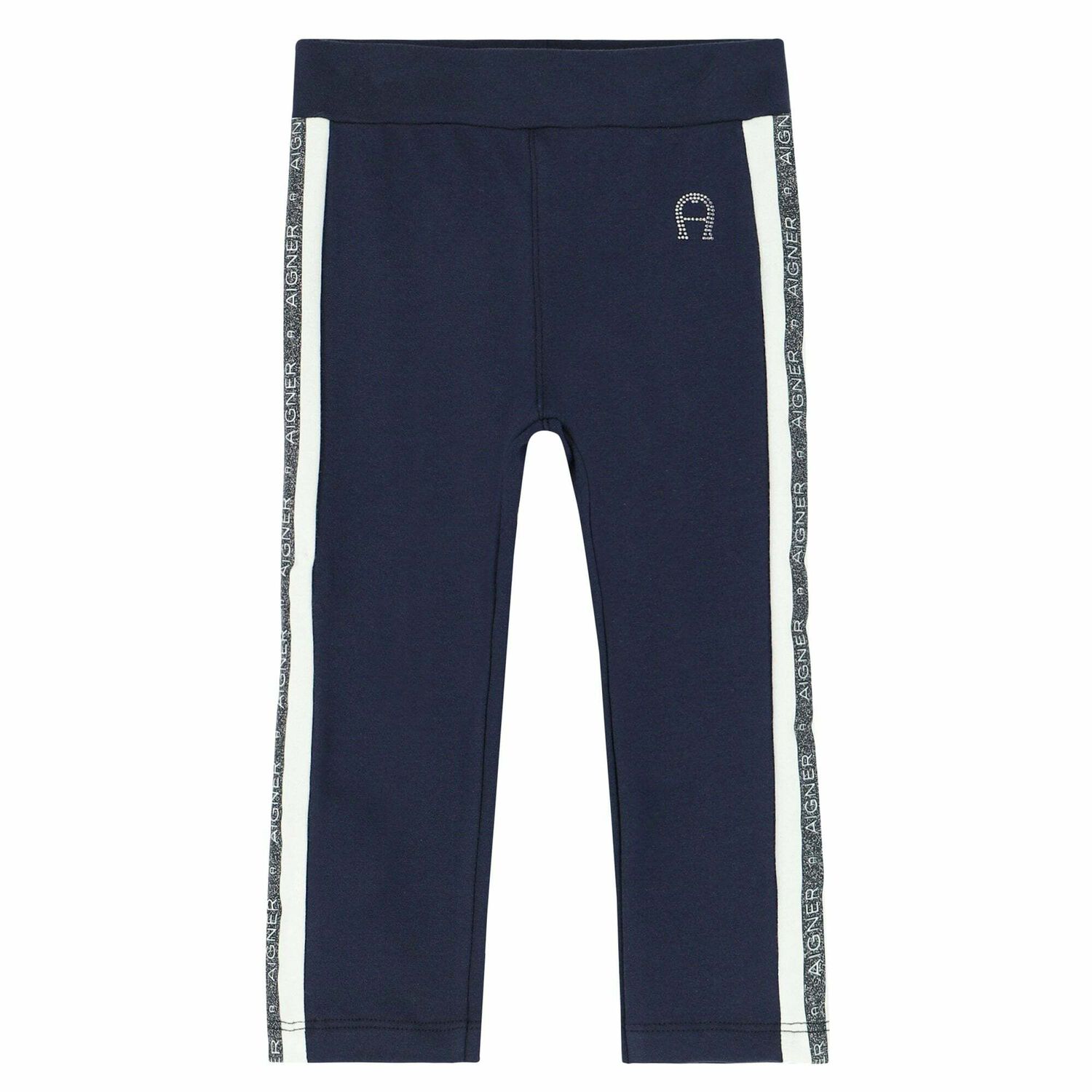 Younger Girls Navy Blue Leggings, 1, hi-res