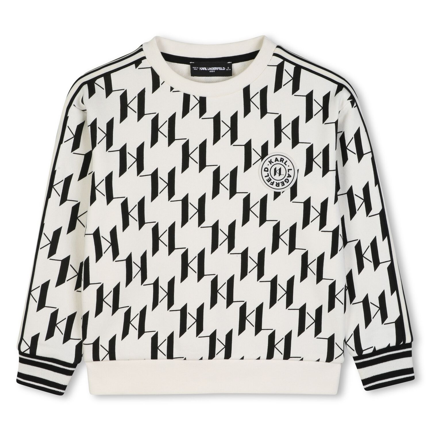 Boys White & Black Logo Sweatshirt, 1, hi-res