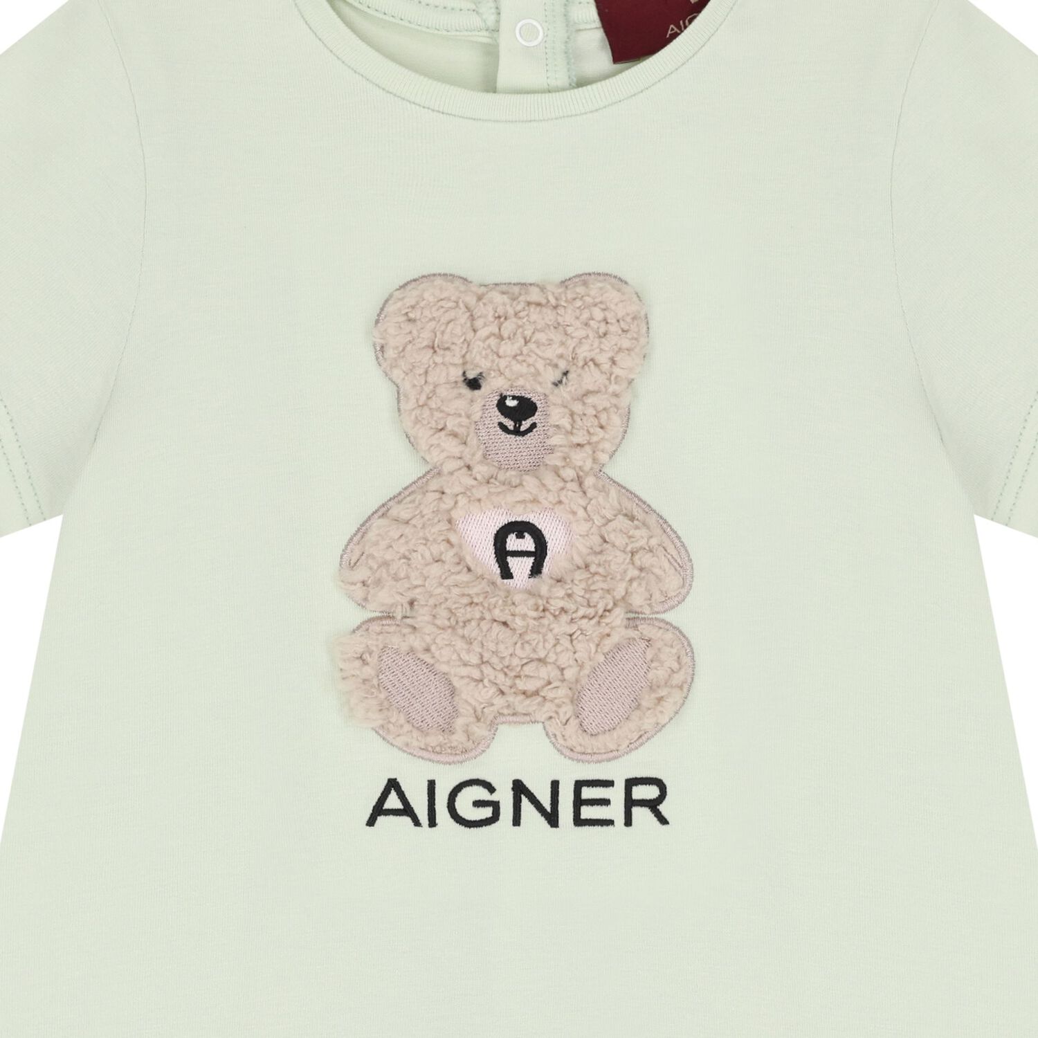 Younger Girls Green Teddy Bear Logo Dress, 2, hi-res