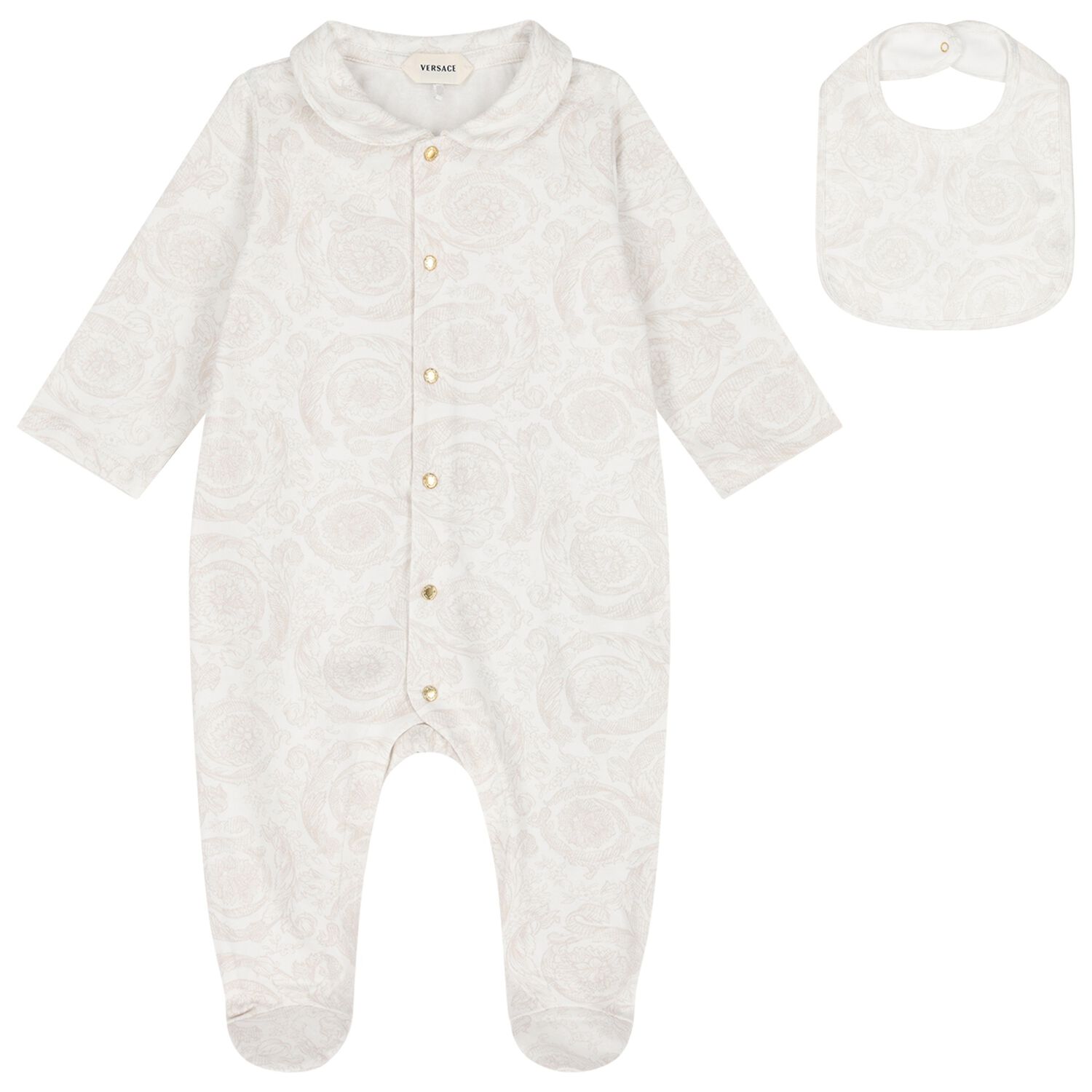 Ivory & Beige Barocco Babygrow Gift Set, 1, hi-res