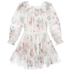 Girls Ivory Floral Tulle Dress, 1, hi-res