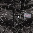 Girls Black Logo Puffer Jacket, 1, hi-res
