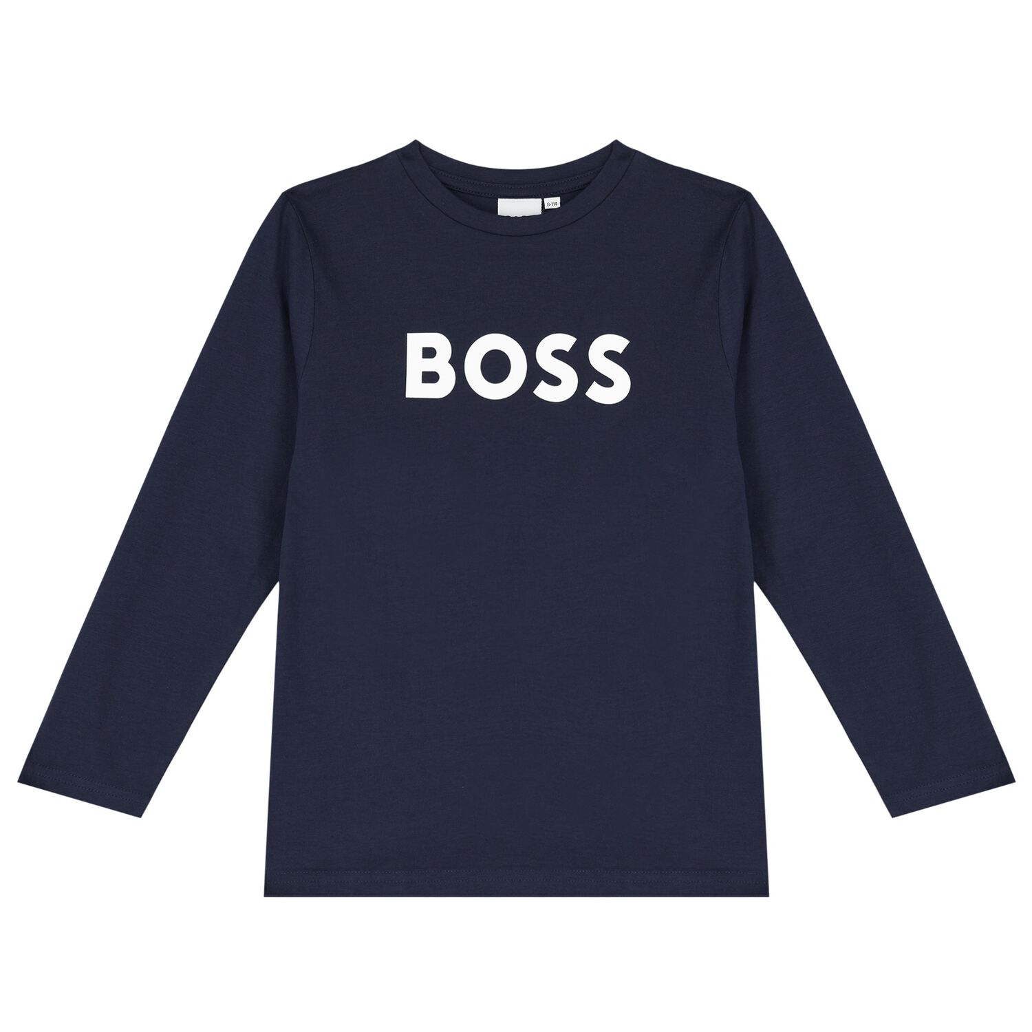 Boys Navy Blue Logo Long Sleeve Top, 3, hi-res image number null