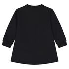 Younger Girls Black Teddy Bear Logo Dress, 4, hi-res
