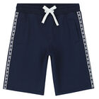 Boys Navy Logo Shorts, 2, hi-res