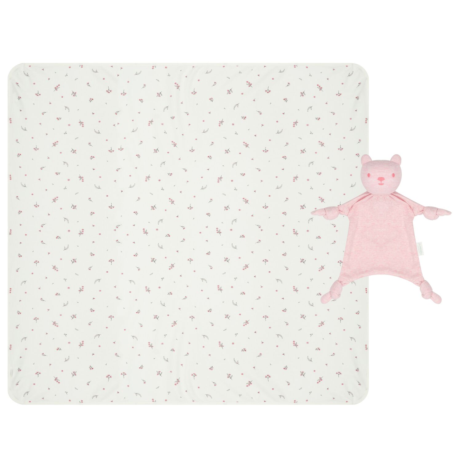 Baby Girls White & Pink Comforter & Blanket Gift Set, 2, hi-res image number null