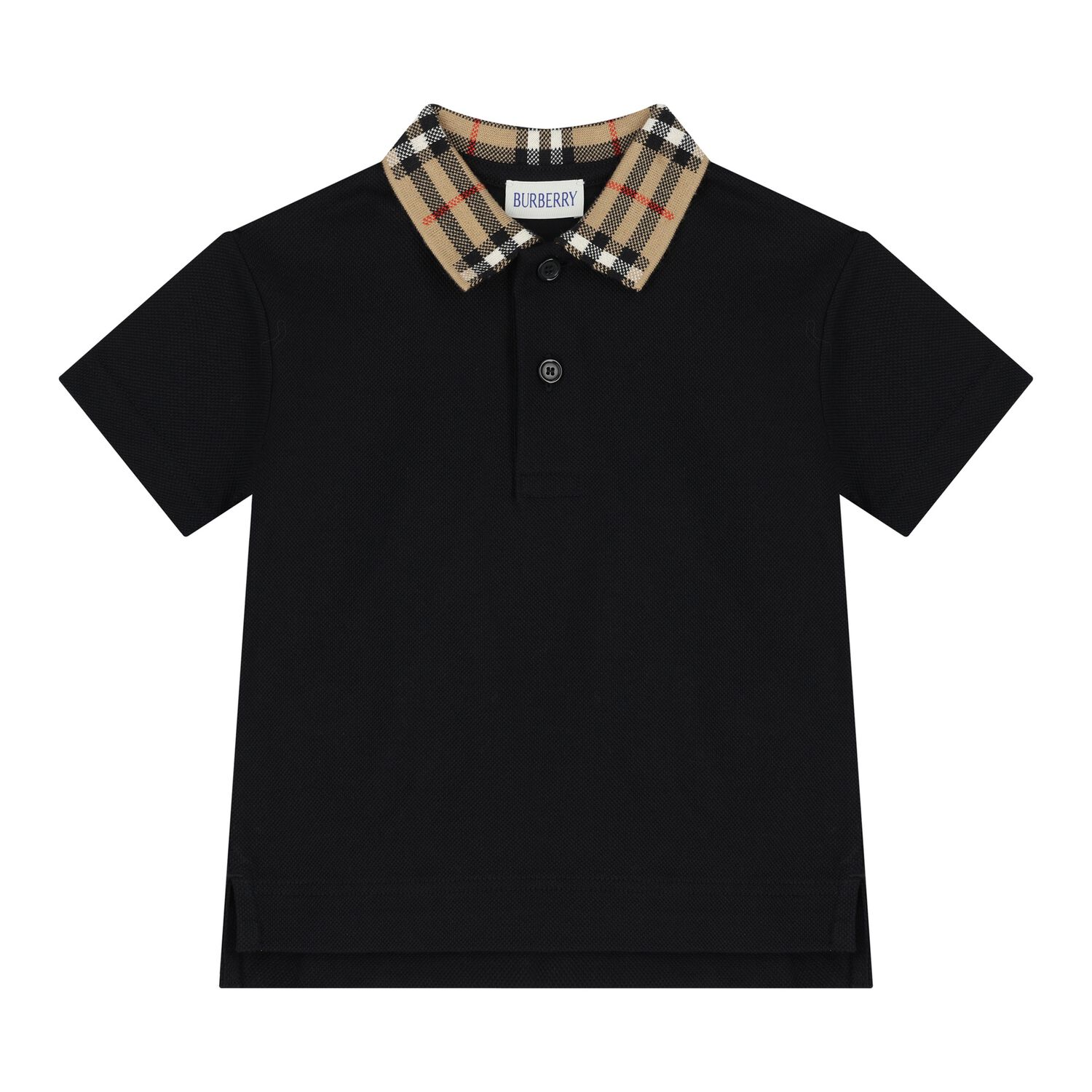 Baby Boys Black Logo Polo Shirt, 1, hi-res
