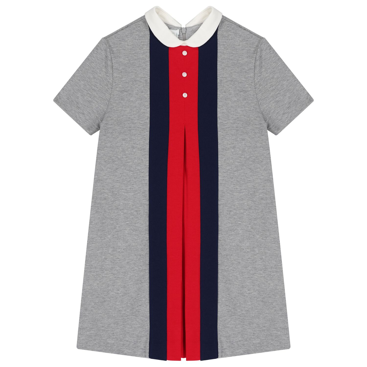 فستان رمادي مخطط للبنات, 1, hi-res