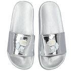 سلايدر بنات بشعار الشوبيت باللون الفضى, 1, hi-res