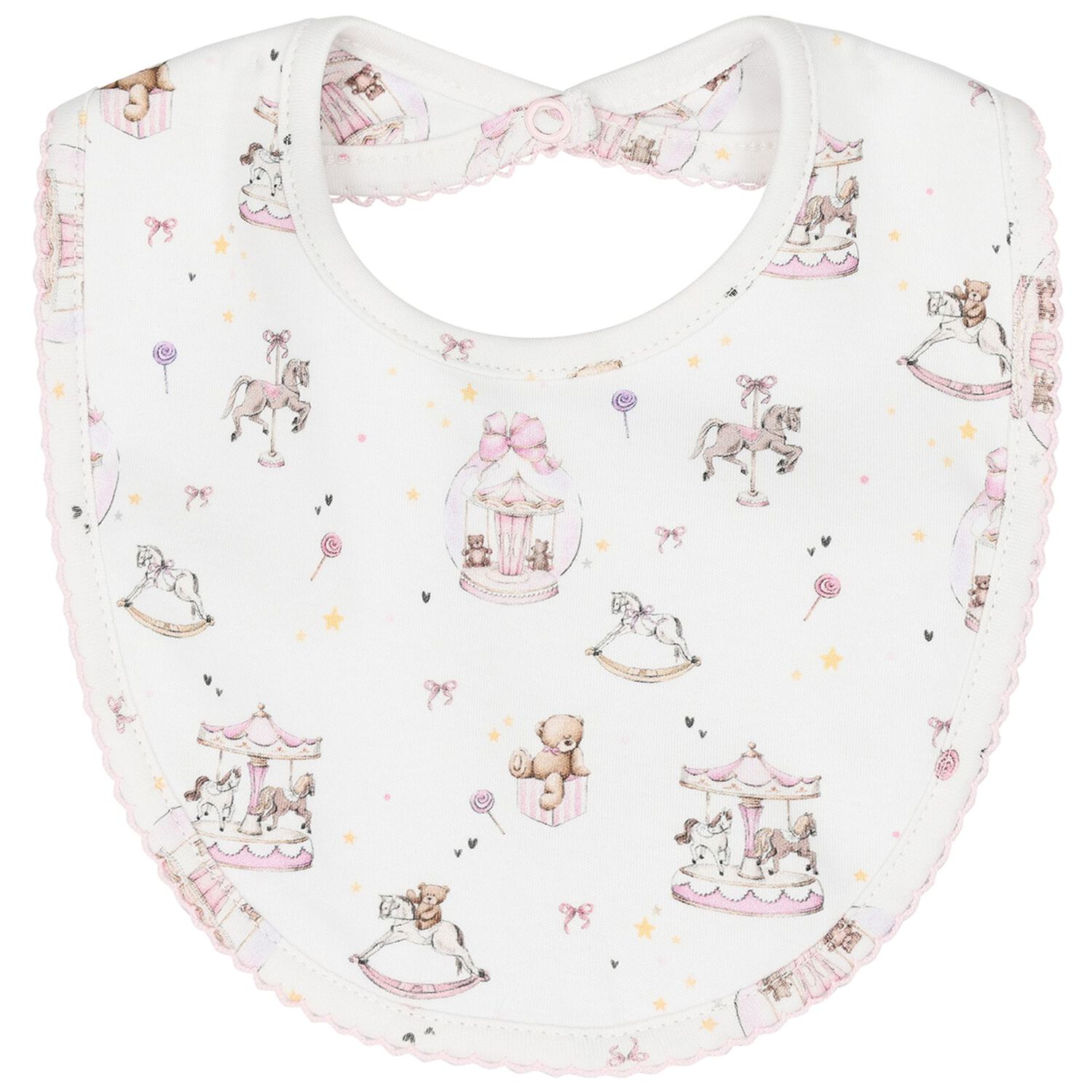 Baby Girls White & Pink Carousel Babygrow Set, 1, hi-res image number null