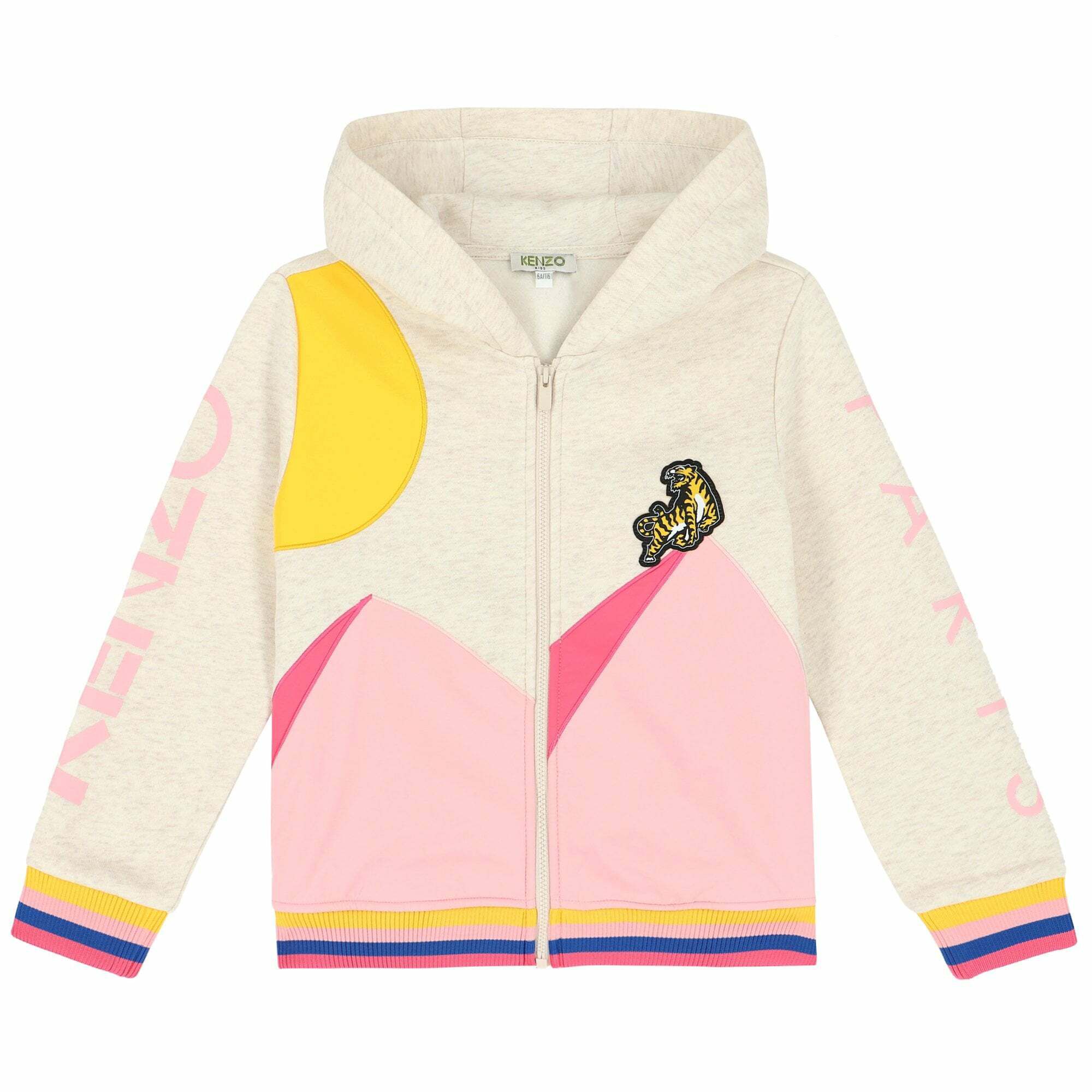 KENZO KIDS Girls Beige Logo Zip Up Top Junior Couture QA