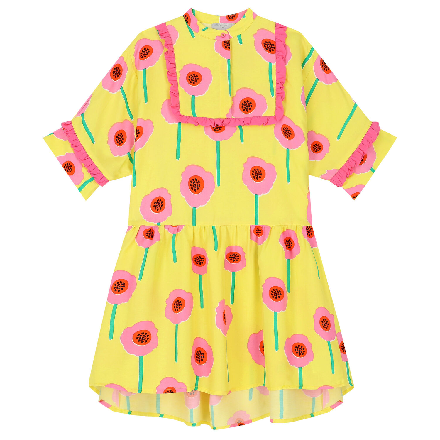 Girls Yellow & Pink Flower Dress, 1, hi-res image number null