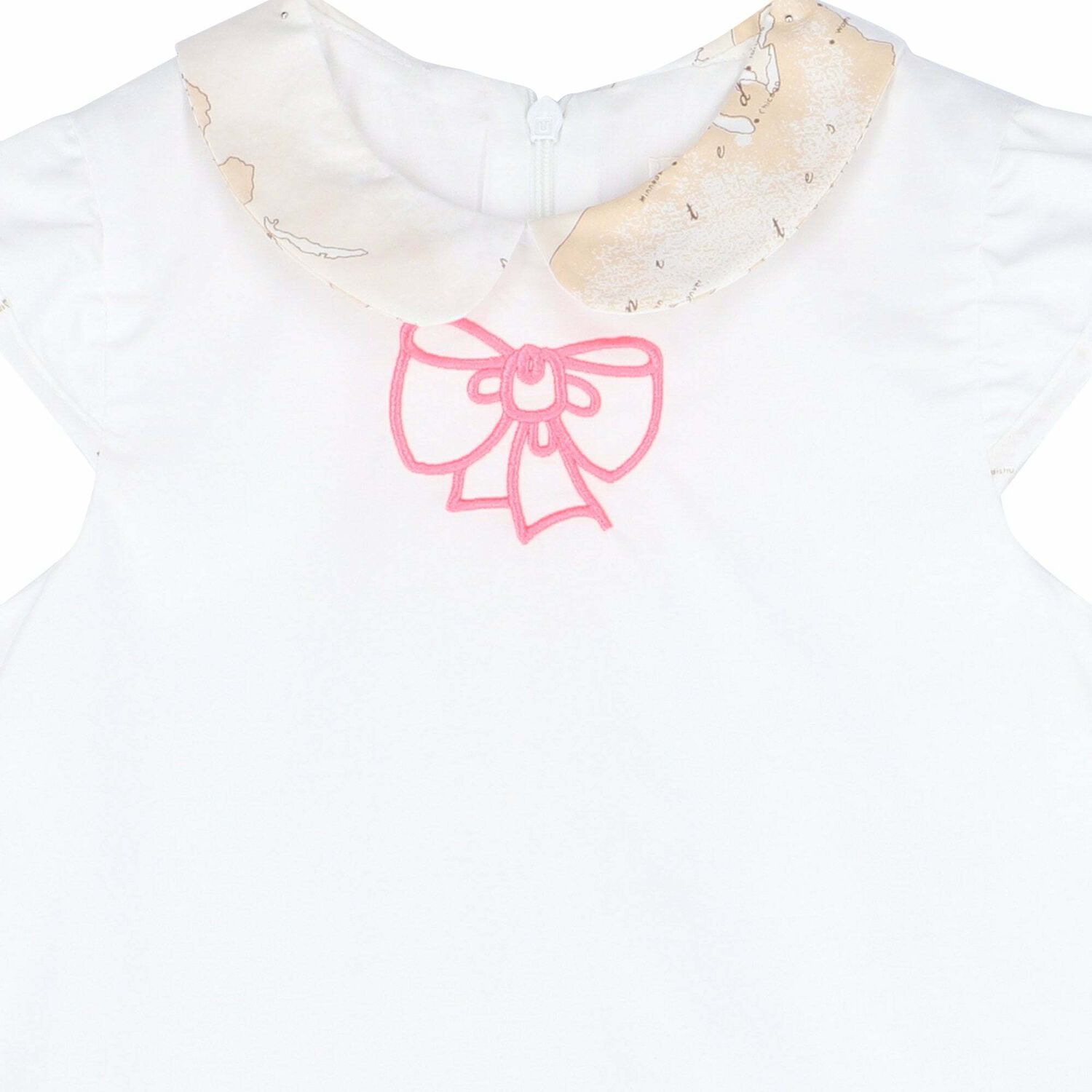 Younger Girls White Geo Map Print Dress, 1, hi-res