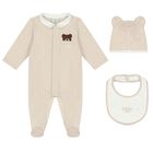 Beige Logo Babygrow Gift Set, 3, hi-res