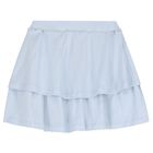 Girls White & Blue Embellished Skirt Set, 1, hi-res
