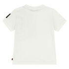 طقم شورت للأولاد باللون العاجي والبيج بشعار, 1, hi-res