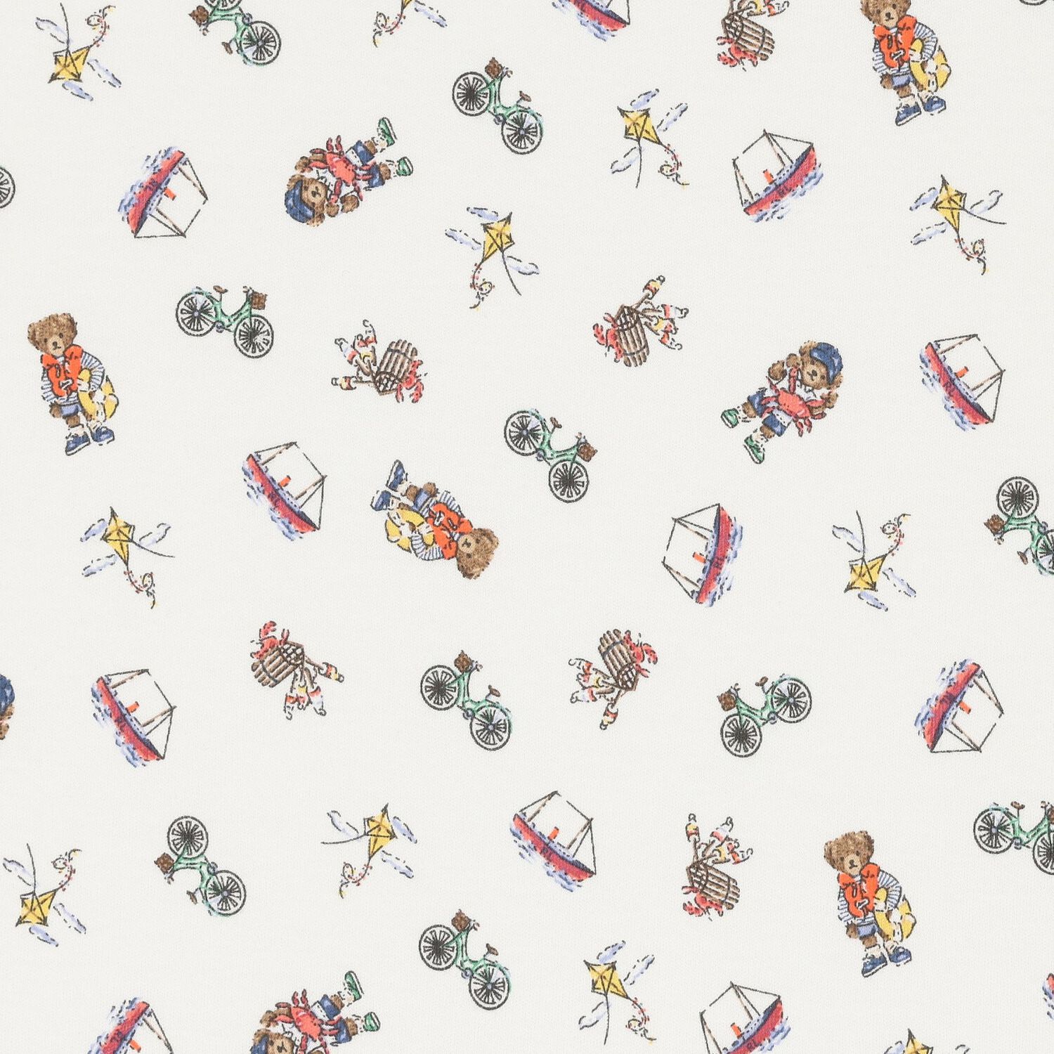 طقم هدايا اطفال بطبعة دب مرح باللون العاجي, 1, hi-res