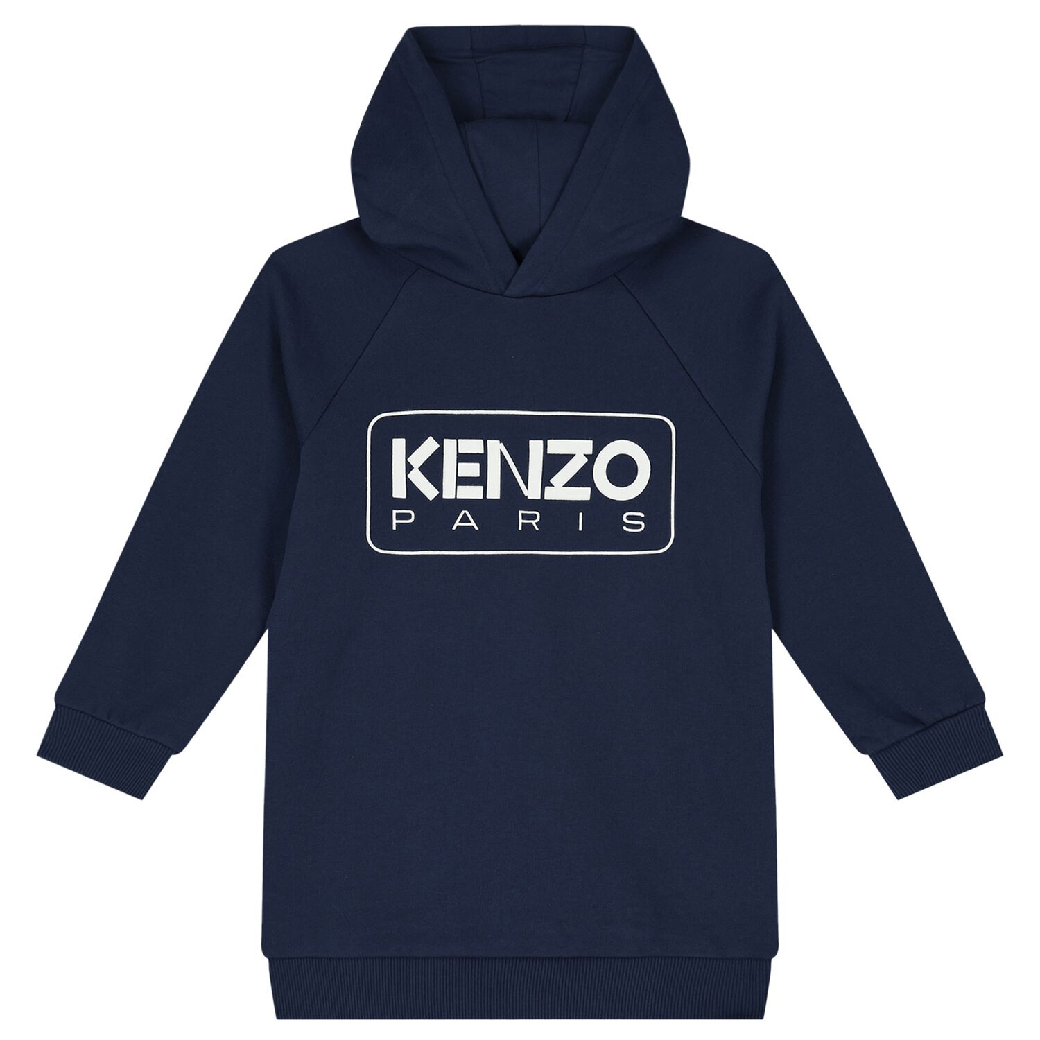 Girls Navy Blue Logo Hooded Dress, 1, hi-res image number null