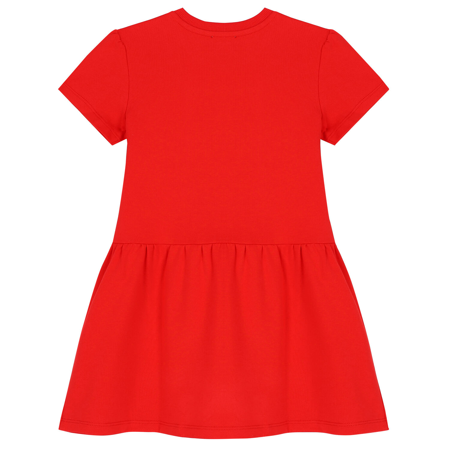 Girls Red Teddy Bear Logo Dress, 2, hi-res image number null