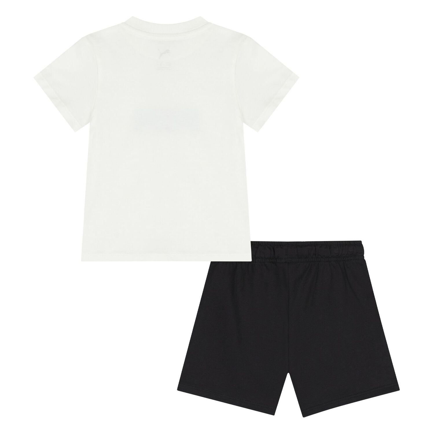 Younger Boys White & Black Logo Shorts Set, 5, hi-res