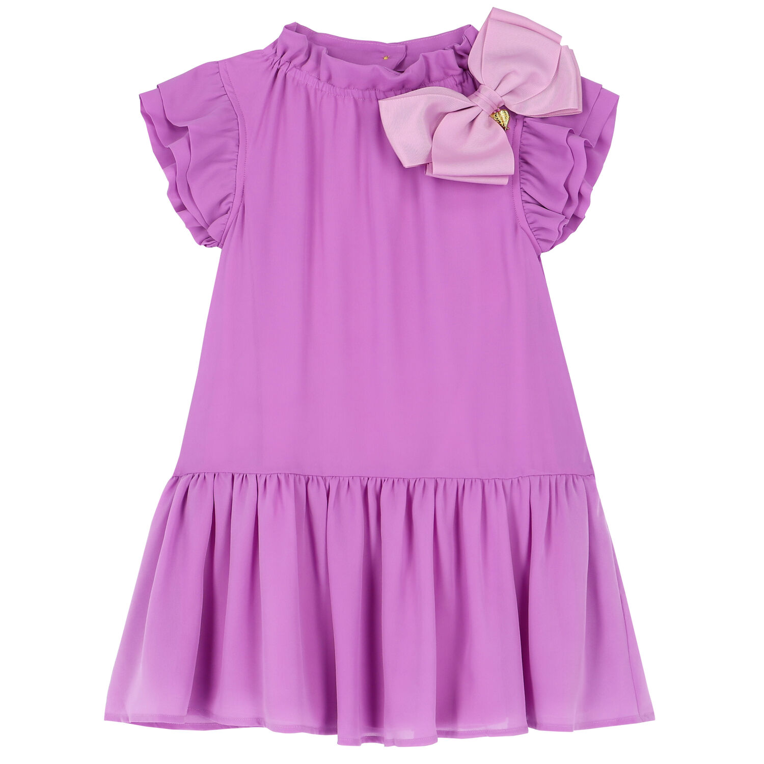 Girls Lilac Bow Dress, 6, hi-res