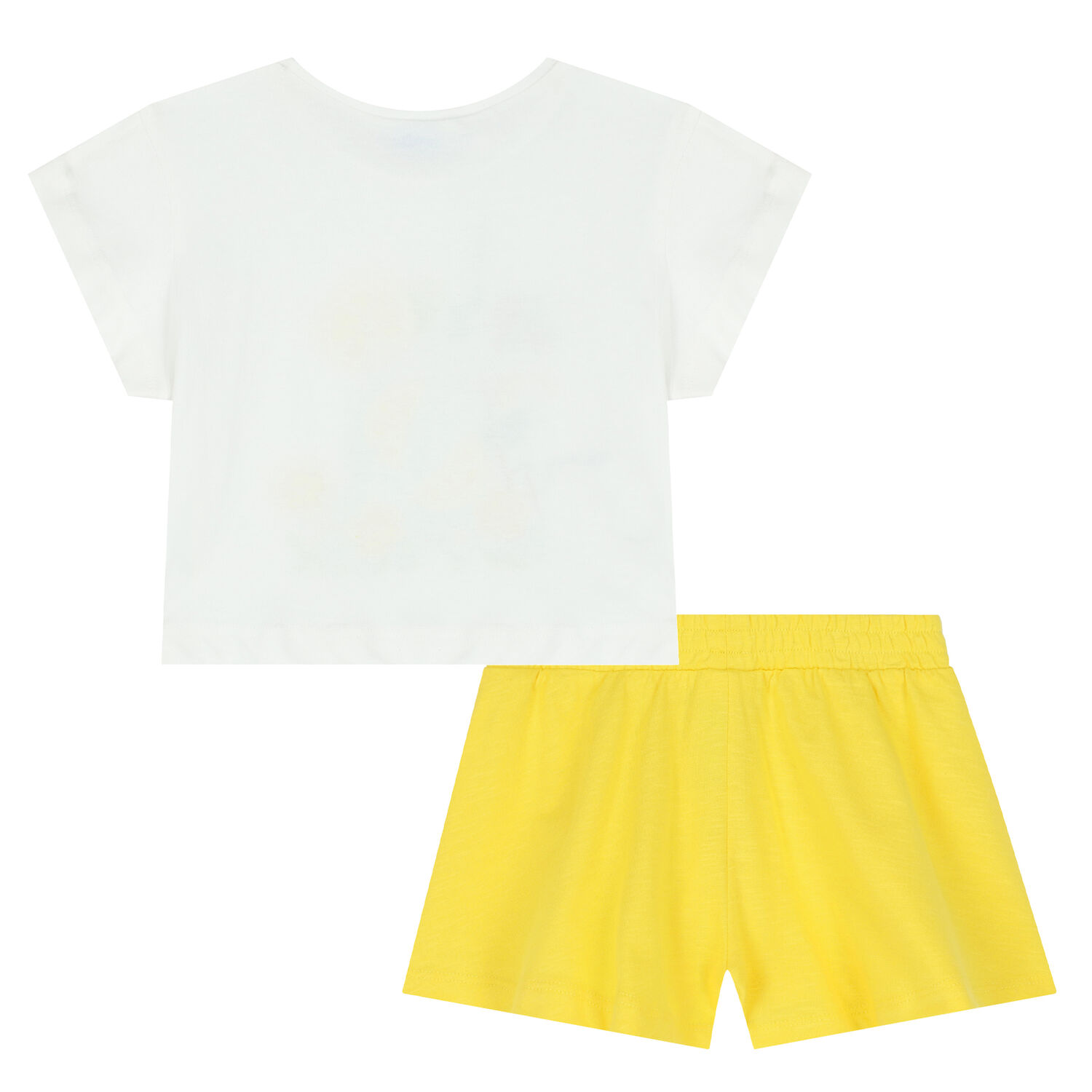 Girls Ivory & Yellow Shorts Set, 2, hi-res
